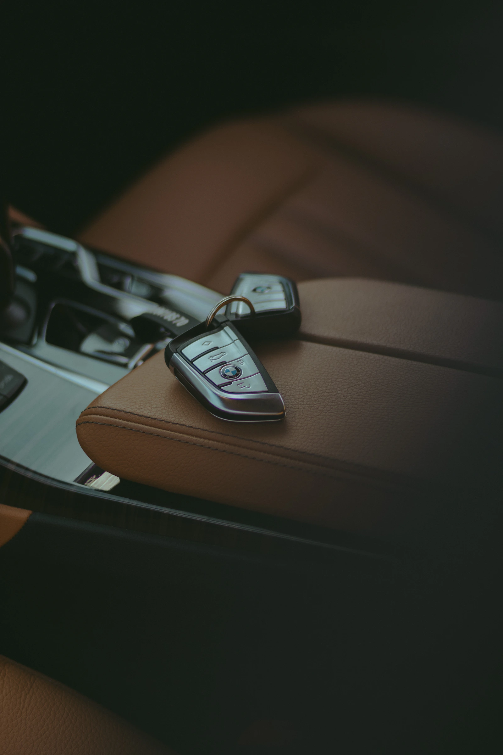 Car keys inside a vehicle for checking ownership before a transfer